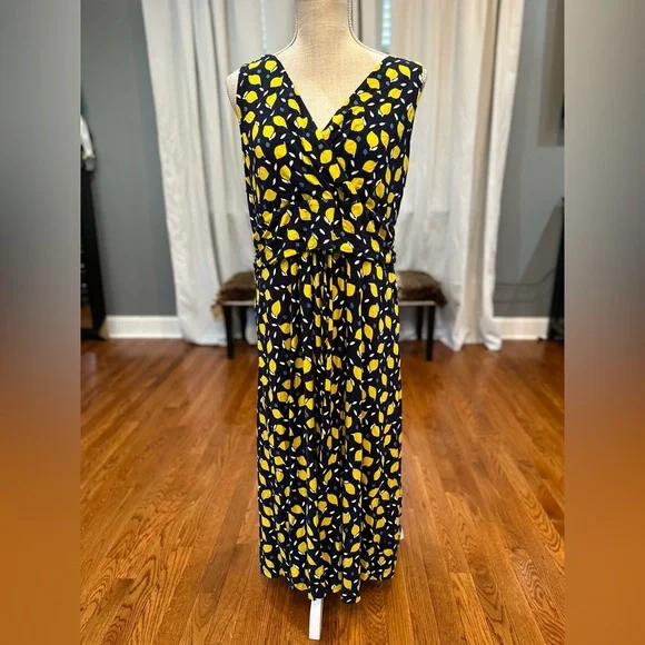 Boden | Dresses | Boden Effie Navy Blue Lemon Pattern Midi Jersey Dress  Size 222 Nwt 98 | Poshmark
